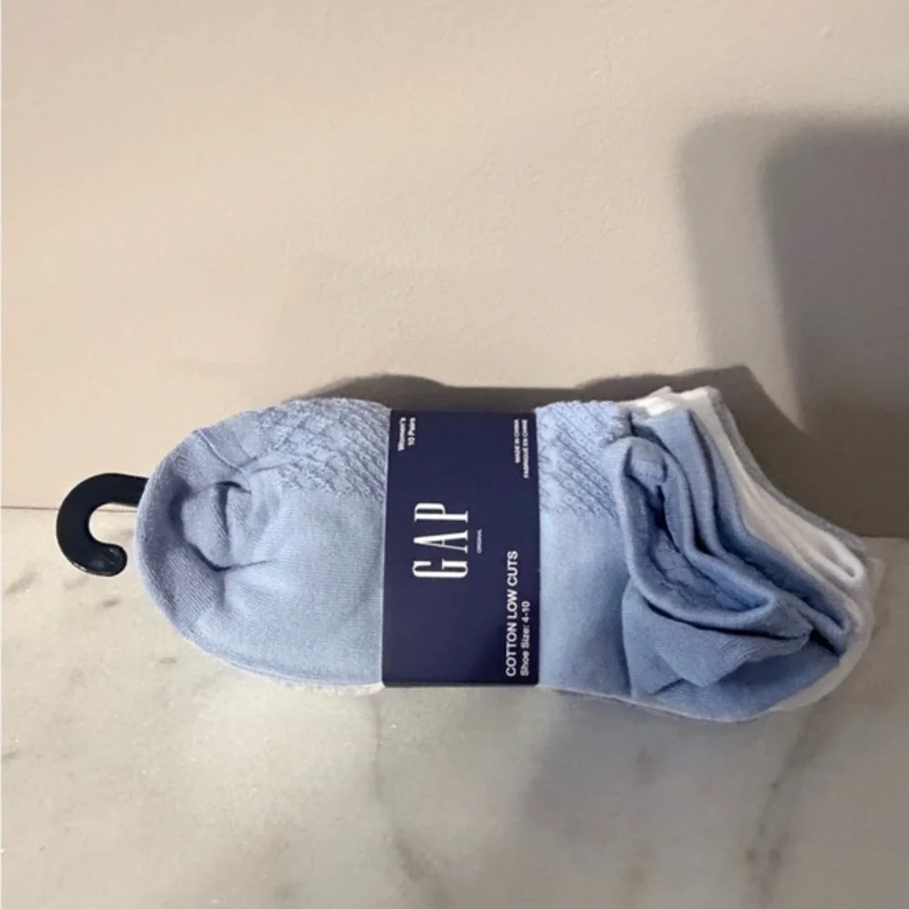 GAP women Blue and White Socks 10 pairs cotton blend low cut